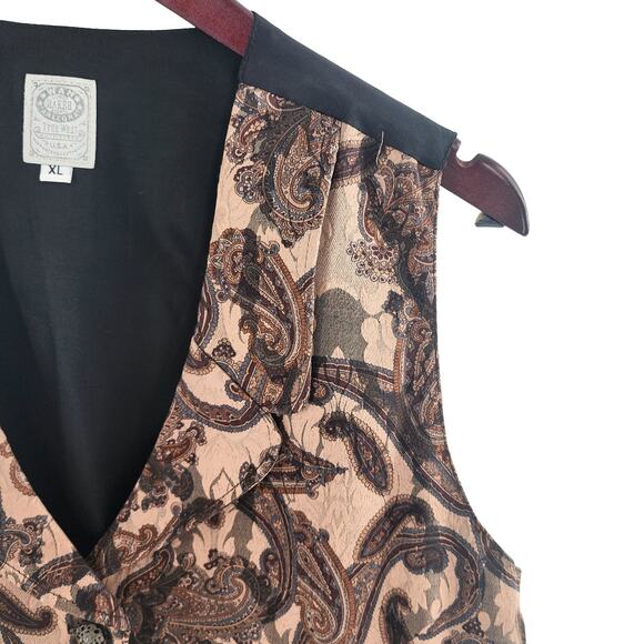 WAH Maker True West Paisley Women’s Vest Arizona Brown Tan XL Polyester - Picture 7 of 14